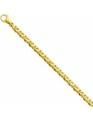 Genuine 14K Yellow Gold 7.25Mm Polished Fancy Link Bracelet 8.25 Inches 100% Satisfaction Guaranteed.