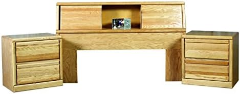 Forest Designs Bullnose Queen Bookcase Headboard & Two Nightstands Twin Merlot Oak