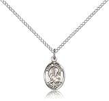Sterling Silver St. Patron Saint Andrew the Apostle Pendant Sterling Silver 18 Lite Curb Chain Velvet Gift Box Patron St. Protective Catholic Medal Relic Charm Necklace Solid New NWT