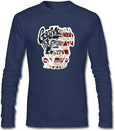 Yosni Gas Monkey Hot Rod Garage Custom Long Tee Shirts for Male Royal Blue L