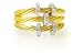 Jewelry : 18K Yellow Gold, Matte-Finish Wire Ring, Enhanced with Pave Set Diamonds