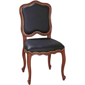 Cambridge Side Chair, BLACK LEATHER, CHERRY