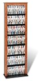 CD / DVD / VHS 391Stylish Multimedia Floor Storage Rack in Cherry/Black Finish