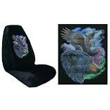 Car Truck SUV Bear Eagle Wolf Print Seat Covers 2 Black Universal Vehicle Bucket... by Seat Cover Connection
