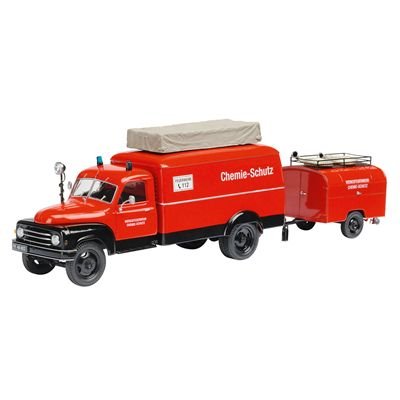 Schuco 143 Hanomag Industrial Fire Truck and Trailer