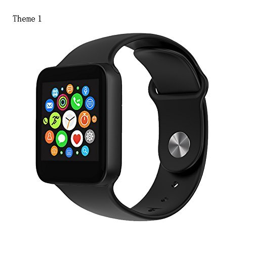 LUOOV Men and Women Bluetooth Smart Watch Camera Sport Fitness Wrist Waterproof Wireless Phone Watch bluetooth smart watch for android iphone (Black)