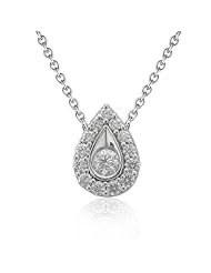 1/2 Carat Drop Diamond Pendant Necklace in 18k White Gold (GH, I1-I2, 0.50 carat)