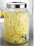 Clear Glass Cold Beverage Spigot Dispenser For Punch Lemonade or Sangria, 2-1/2 Gallon