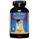Country Life Maxi Pre-Natal Caps Multi Vitamin/Mineral Pak For Pre-& Post-Natal (180 capsules)