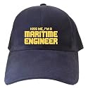 CAPS NAVY BLUE EMBROIDERY " KISS ME , I'M MARITIME ENGINEER "