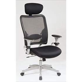 Air Grid Back Managers Chair with Headrest Space Collection By Office Star Furniture by Office Star Furniture