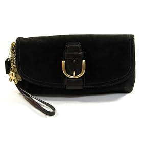 AUTHENTIC COACH SOHO ESPRESSO SUEDE LEATHER CLUTCH 42054