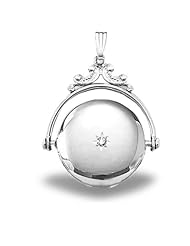 Sterling Silver Round Swivel Picture Locket 3/4 inch x 3/4 inch