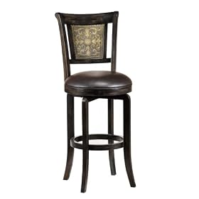 Click here to buy Hillsdale Camille 30.5-Inch Swivel Bar Stool, Distressed Black Finish with Gold... by Hillsdale Furniture.