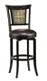 Hillsdale Camille 30.5-Inch Swivel Bar Stool, Distressed Black Finish with Gold Highlighted Back and Brown Faux-Leather