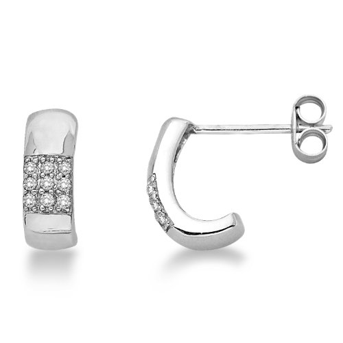 Miore Damen-Ohrringe  375 Wei&szlig;gold mit Brillanten 0,09ct MP9057E Preisvergleich