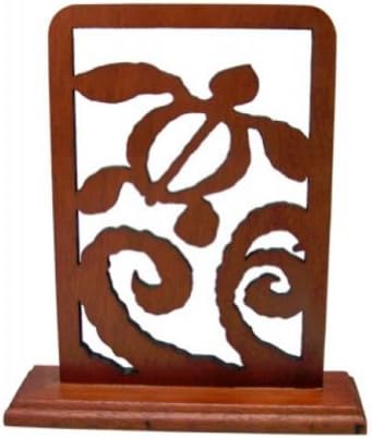 Hawaiian Wood Table Decoration Honu Turtle Wave Small