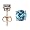 14K Yellow Gold, Round, Blue Diamond Stud Earrings (1/4 ctw)