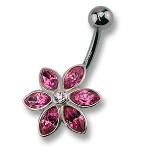 ZEEme Body 159201020-10mm-4 - Piercing unisex de plata de ley con 7 cristales sintéticos