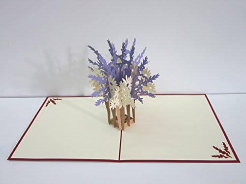 Poppin 3D Pop Up Greeting Card - Bunch of Flowers White / Lavender (10062)