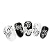 NiceDeco - nail stickers nail tattoo nail deacl water transfers decals black/white swirls pattern