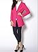 Choies Women's Pink/Black Lapel Pocket Longline Blazer Long Office Blazer