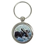 Moose Key Chain (Round)