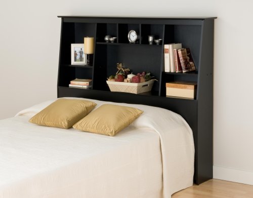 Kitchen: Black Tall Storage Headboard  Full/Queen 
