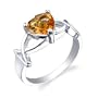 Sterling Silver 1.50 cts Heart Shape Citrine Ring Size 8