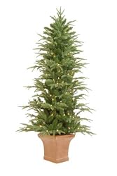 4.5' Pre-Lit Potted Frasier Artificial Christmas Tree With Clear Lights