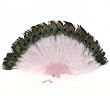 Pale Pink Marabou Feather Fan with Peacock Tips