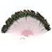 Pale Pink Marabou Feather Fan with Peacock Tips