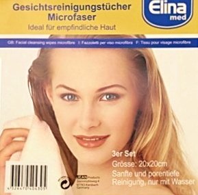  Tissu pour visage microfibre - blanc, Set de 3 - 20/20cm, Tissu démaquillant, Serviette pour visage