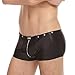 Your Gallery Men's Sexy Trunk Faux Leather Zip Rivet Boxer Brief Underwear XL Black