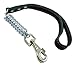 Dogs My Love Black Shock Absorbing Leather Dog Short Traffic Leash 20