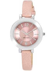 Nine West Womens NW/1319LPLP Silver-Tone and Light Pink Watch