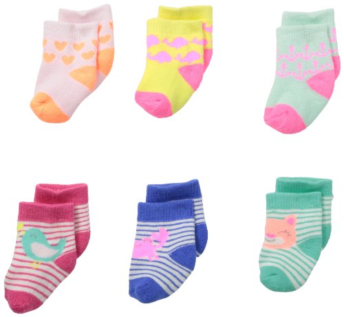 Carter's Baby-Girls Newborn 6 Pack Face Socks