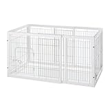 Richell Expandable Pet Pen Medium with Floor Tray, Origami White