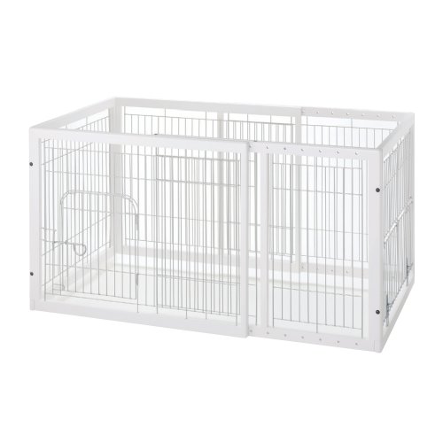 Richell Expandable Pet Pen Medium with Floor Tray, Origami White