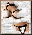 Patent PVC PVC Open Bra and G-String Set Bra Adjustable Collar and Back G-string Elastic Back in Black One Size