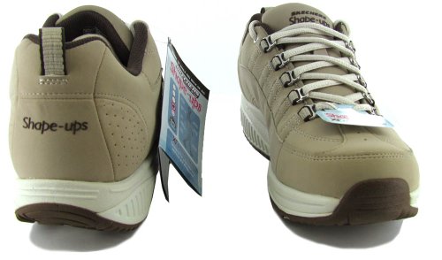 Skechers Women's Shape Ups XF - Energy Blast Lace-Up Fashion Sneaker,Stone,9 W US