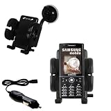 Samsung SGH-i550w Flexible Auto Windshield Holder with Car Charger - Uses Gomadic TipExchange