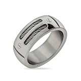 Eve's Addiction Men's Designer Style Cable and Stainless Steel Ring