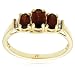 10k Yellow Gold January Birthstone 3-Stone Garnet with Diamond-Accent Ring, Size 7