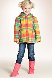 Autograph Hooded Check Coat with Wool