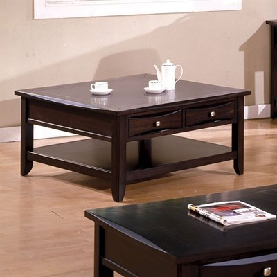 Square Cocktail Table in Cappuccino Finish by Furniture of America