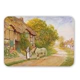 Outside the Village Inn (oil on canvas) by.. - Mouse Mat Art247 Highest Quality Natural Rubber Mouse Mats - Mouse Mat