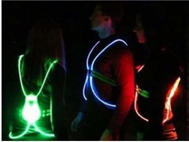 Illuminated Reflective Running Vest and Armband Set with LED Fiber Optics and 3 Flashing Modes Provide 360-Degree Visibility Up To One-Quarter Mile (Pink)