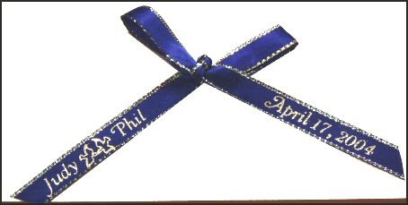 100 Silver Edge Personalized Wedding Ribbons (Baby/ Bridal Shower Ribbons)