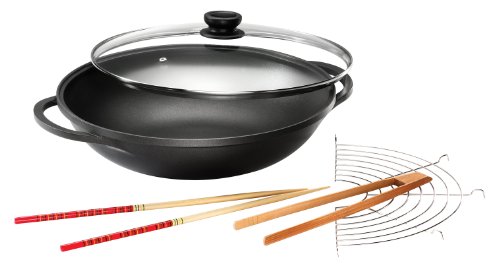 Karcher 120292 Aluguss Wok Mai Lin mit Zubehör, 36 cm